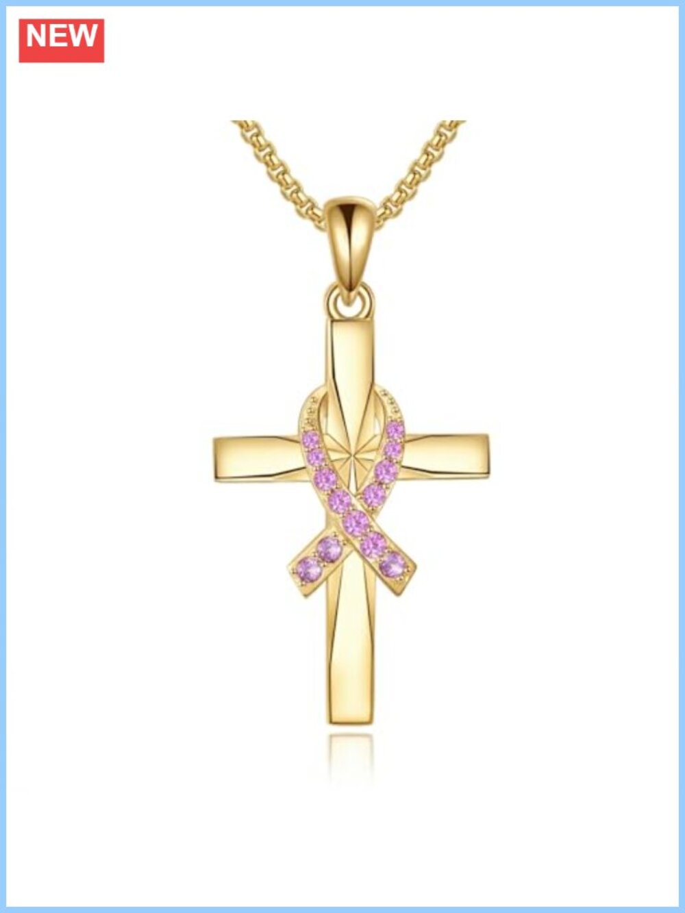 18k Gold Plated Cross Pendant Necklace Religious Jewelry Gift